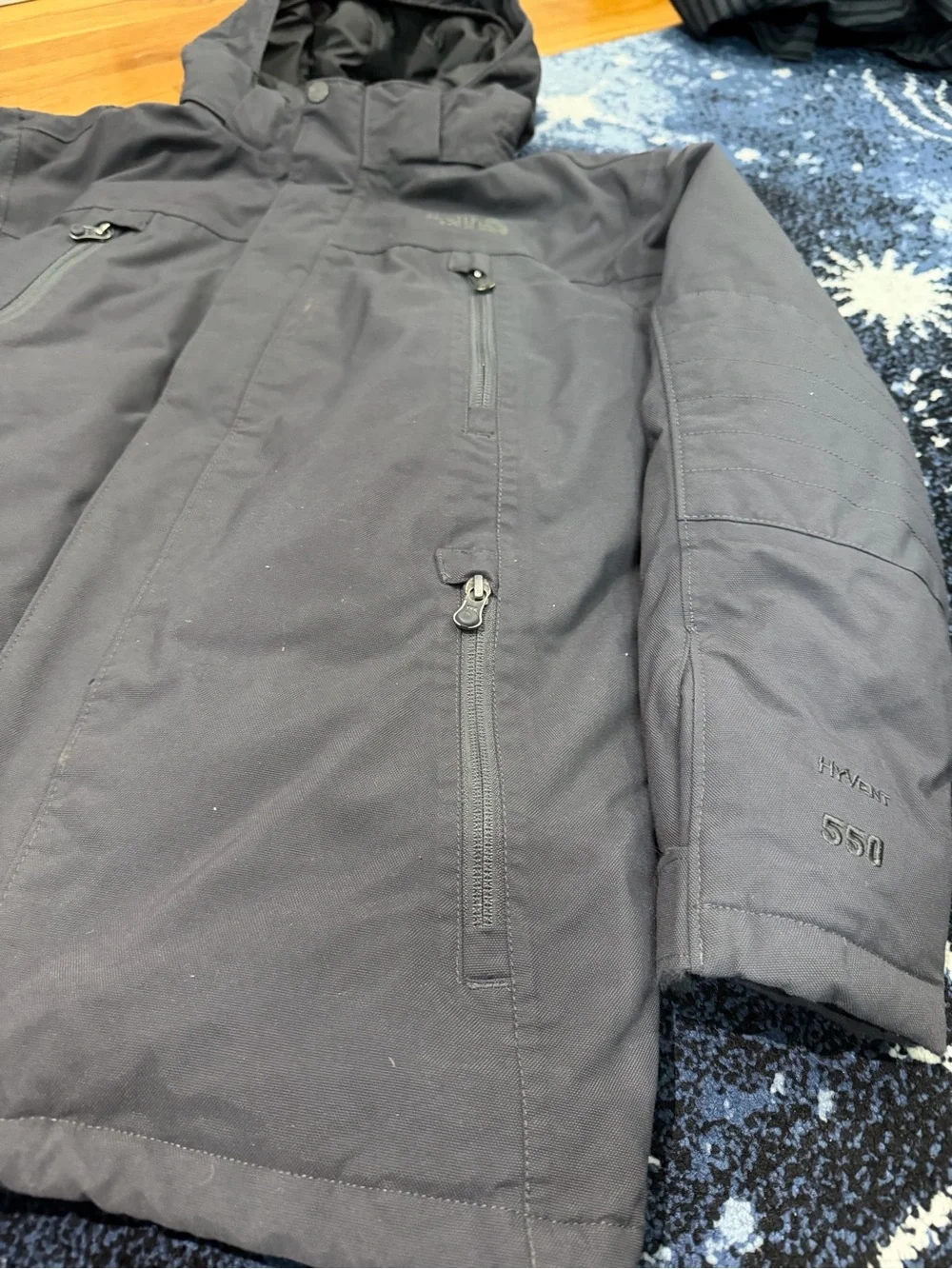 The North Face Men's Dark Gray Hooded Winter Jacket